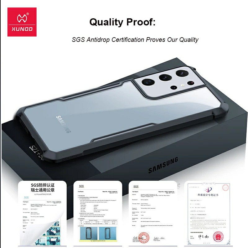 Ốp lưng Samsung S21 Ultra / S21 Plus hiệu Xundd lưng trong viền màu cao cấp