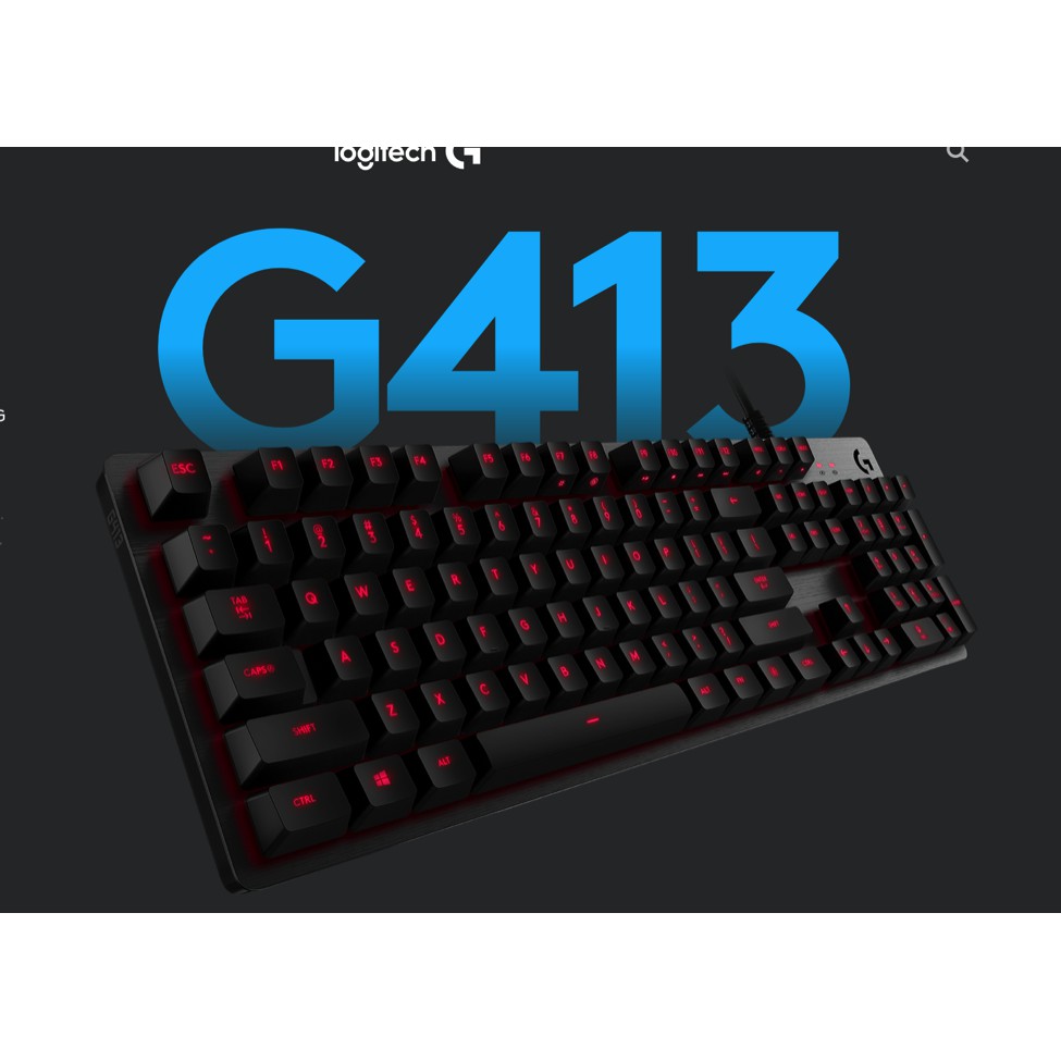 Bàn Phím Cơ Có Dây Logitech G413 Carbon LED Romer-G Switch Full Size - Hàng Chính Hãng