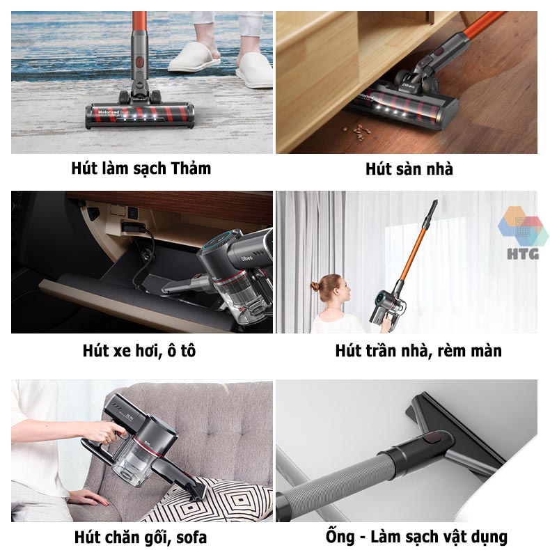 Máy hút bụi Dibea G22 Plus + phiên bản 11 in 1, hút và lau, giường niệm diệt khuẩn UV-C, gập 90 độ công nghệ mới