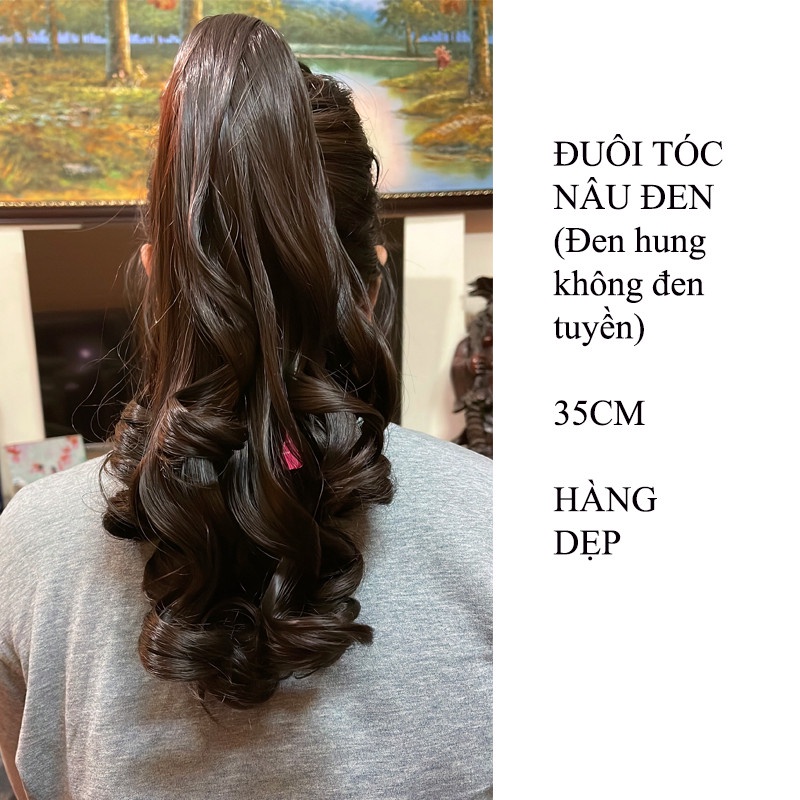 Tóc giả nữ xoăn lọn thời trang đẹp - đuôi tóc giả xoăn 25cm và 35cm