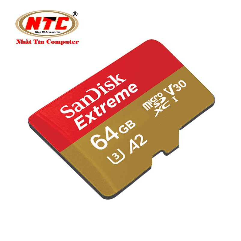 Thẻ Nhớ MicroSDXC SanDisk Extreme V30 U3 4K A2 64GB R160MB/s W60MB/s (Gold) - Nhất Tín Computer