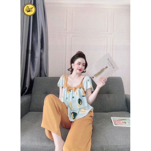 Bộ lụa latin cánh tiên hoạ tiết xinh xắn | BigBuy360 - bigbuy360.vn