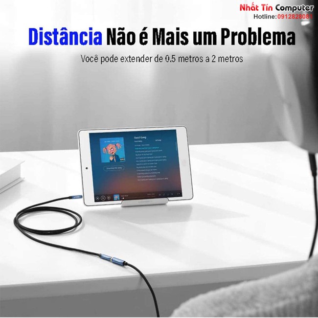 Cáp nối dài âm thanh AUX 3.5mm Ugreen bọc Nylon cao cấp