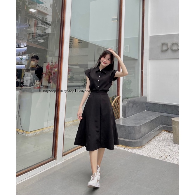 SET ÁO TAY DƠI CHÂN VÁY MIDI