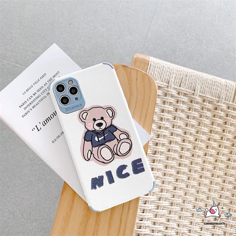 Ốp điện thoại da mềm hình gấu chống sốc cho IPHONE 11 12 PRO MAX 6 6S 7 8 PLUS X XR XS MAX SE