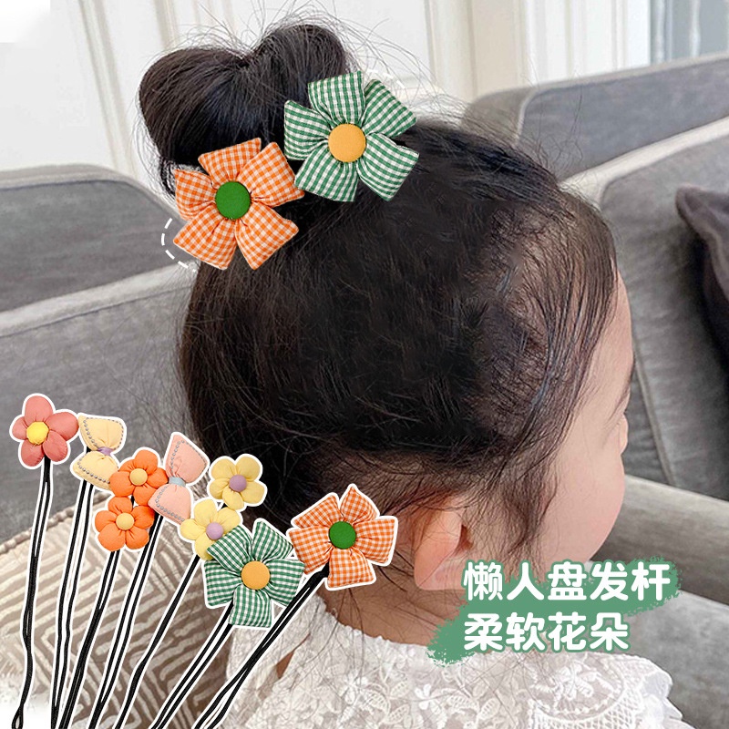 Kẹp Tóc Nơ Hoa Dễ Thương Phong Cách Hàn Quốc Cho Bé Gái