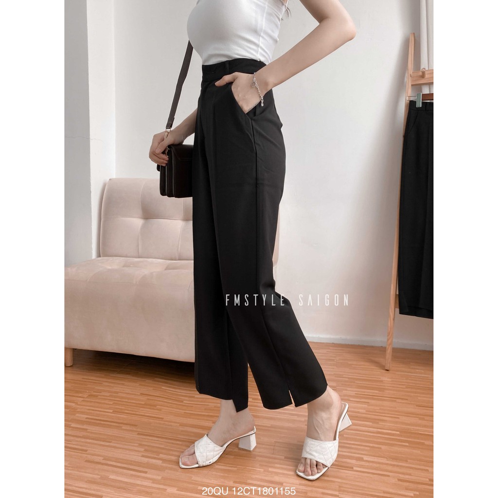 Quần tây ống rộng khóa kiểu trước siêu hách chân thời trang nữ Fmstyle Saigon 20QU12CT1801 | BigBuy360 - bigbuy360.vn