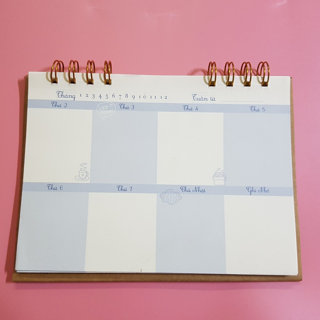 Sổ kế hoạch để bàn Weekly Planner, sổ kế hoạch WIK-LM62- Blueangel