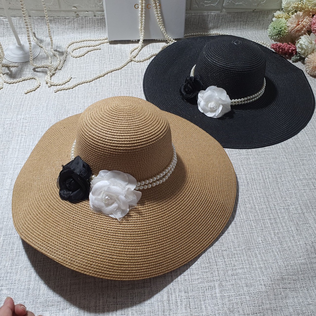 Mũ Cói thời trang đi biển Vành Rộng sang chảnh (giá sỉ)