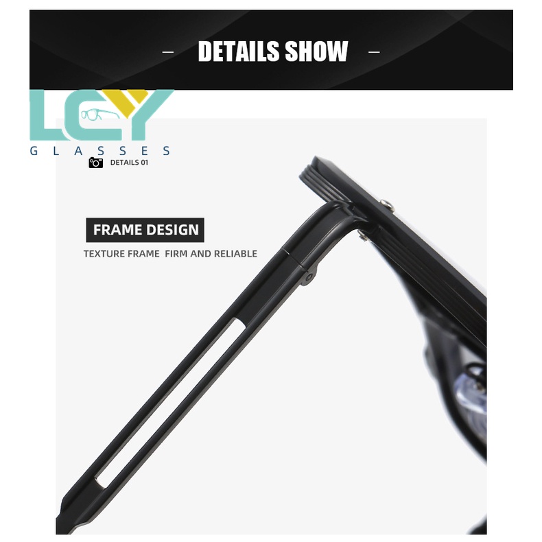 Kính Mát Gọng Vuông Kim Loại Phong Cách Âu Mỹ Thời Trang Cho Nam 5380