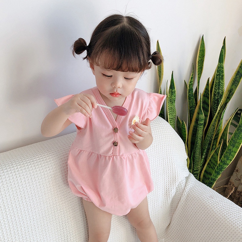 Bộ body chip cho bé gái sơ sinh mặc mùa hè vải cotton mềm mịn co giãn _ BD22