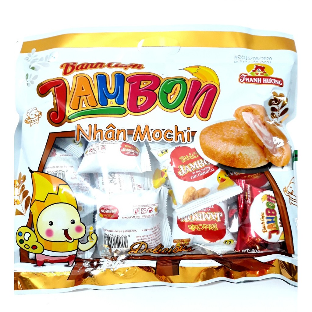 Bánh Cuộn Jambon Thịt Nướng Thanh Hương Gói 400gr - Giao màu ngẫu nhiên (Bịch 15 chiếc)