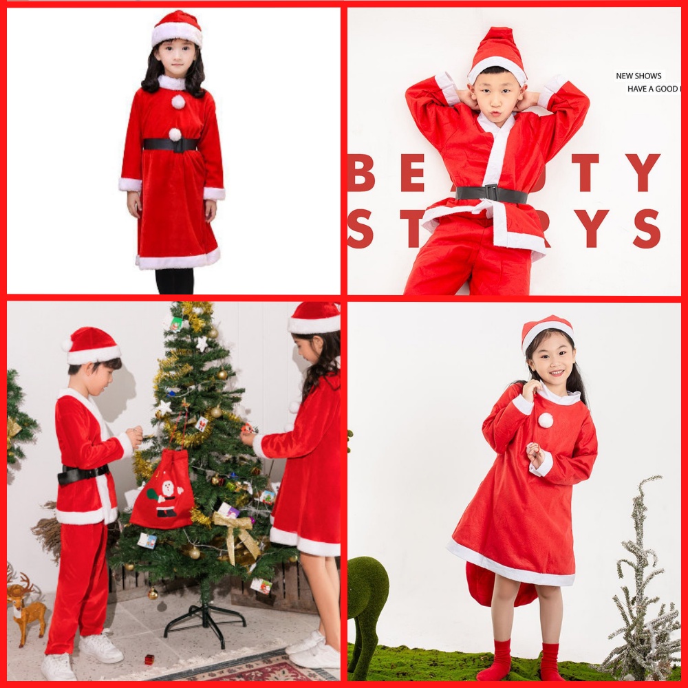 Bộ Đồ Noel Bằng Nhung Xịn Cho Bé Trai, Bé Gái Đủ Size Từ 4 Đến 13 Tuổi