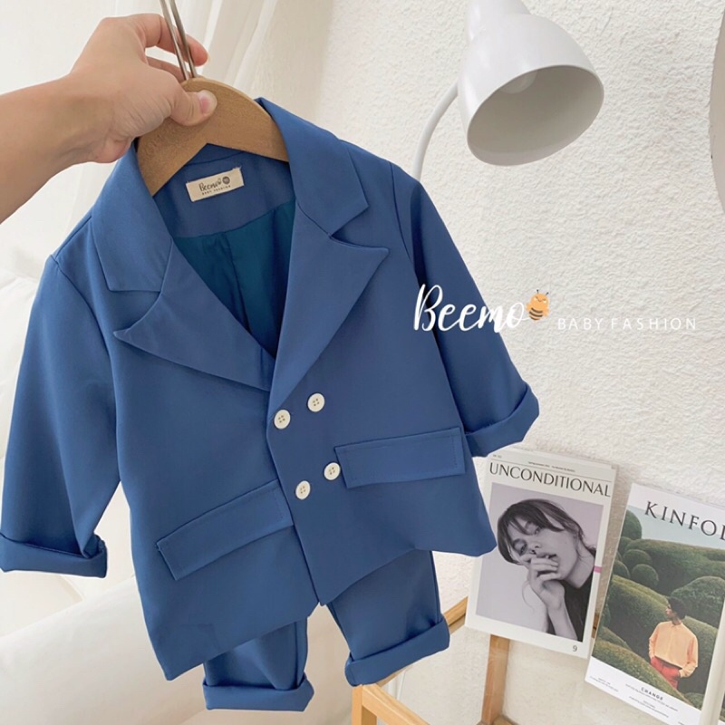 Set vest bé trai 4 khuy chất tex Hàn kiểu dáng Hàn Quóc cực bảnh, sang cho bé mặc đi chơi, đi tết, đi sự kiện
