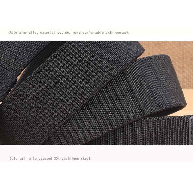Thắt Lưng Vải Canvas Co Giãn Không Kim Loại Dành Cho Nam Nữ