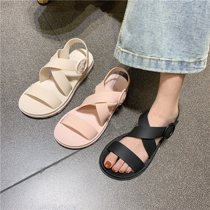 Fine Strips Soft Fruit Frozen Sandals Female Summer Korean Version Of The Fairy Style Ins 百家 复 复 平底 平底 沙沙