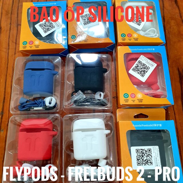 Bao ốp silicone cho tai nghe Huawei Freebuds 2 - Freebuds 2 Pro - Flypods - Flypods Pro