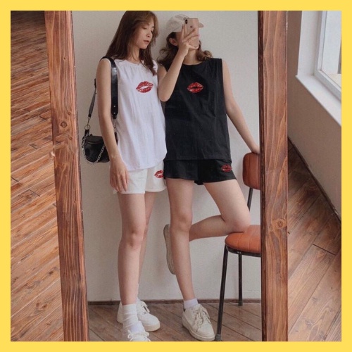 Bộ tanktop bờ môi quyến rũ - Bộ tank top nữ chất vải Su - MIUMIU CLOTHINGS