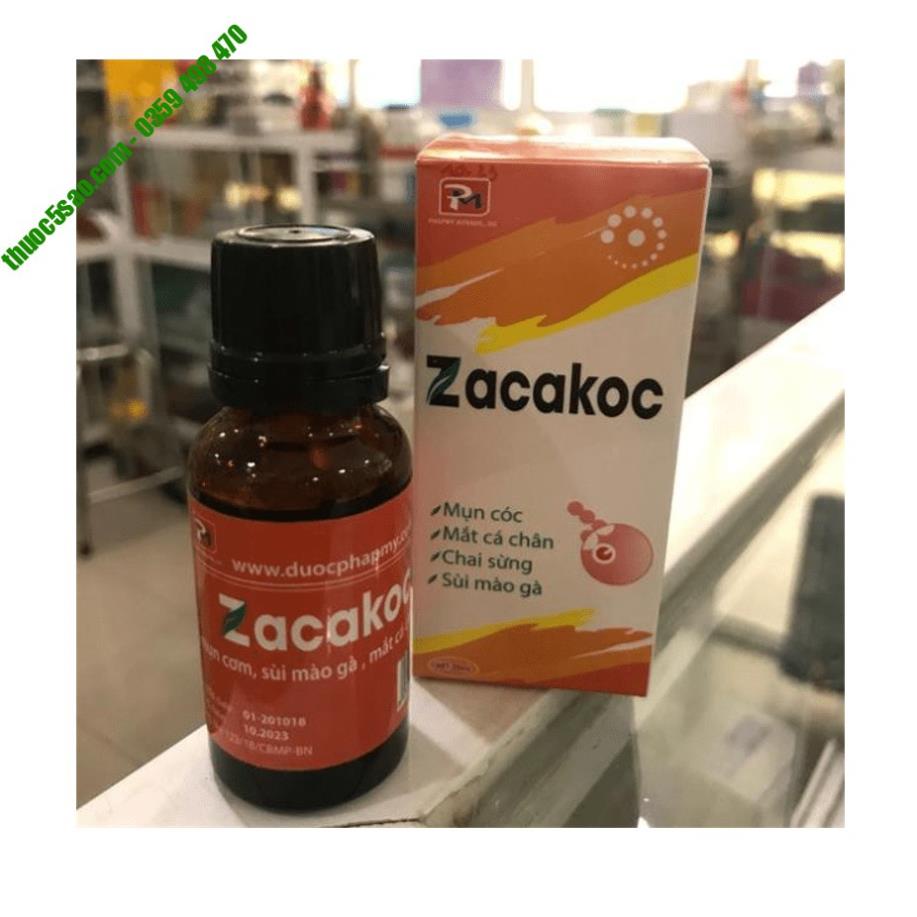 Zacakoc cải thiện tình trạng mụn cóc, chai sừng, sùi mào gà Lọ 20ml