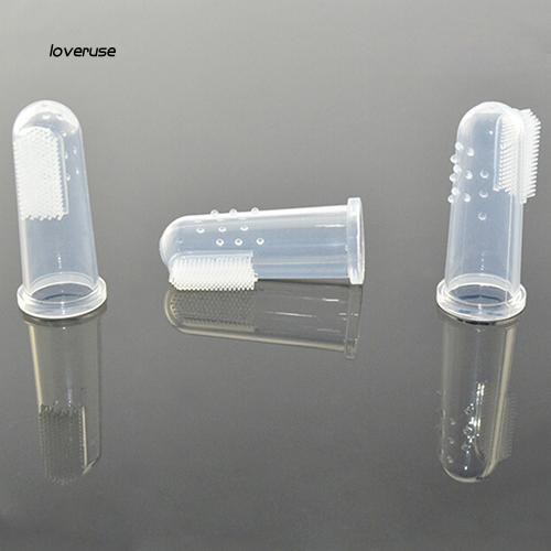Bàn chải đánh răng gắn đầu ngón tay bằng silicone mềm làm sạch răng cho bé