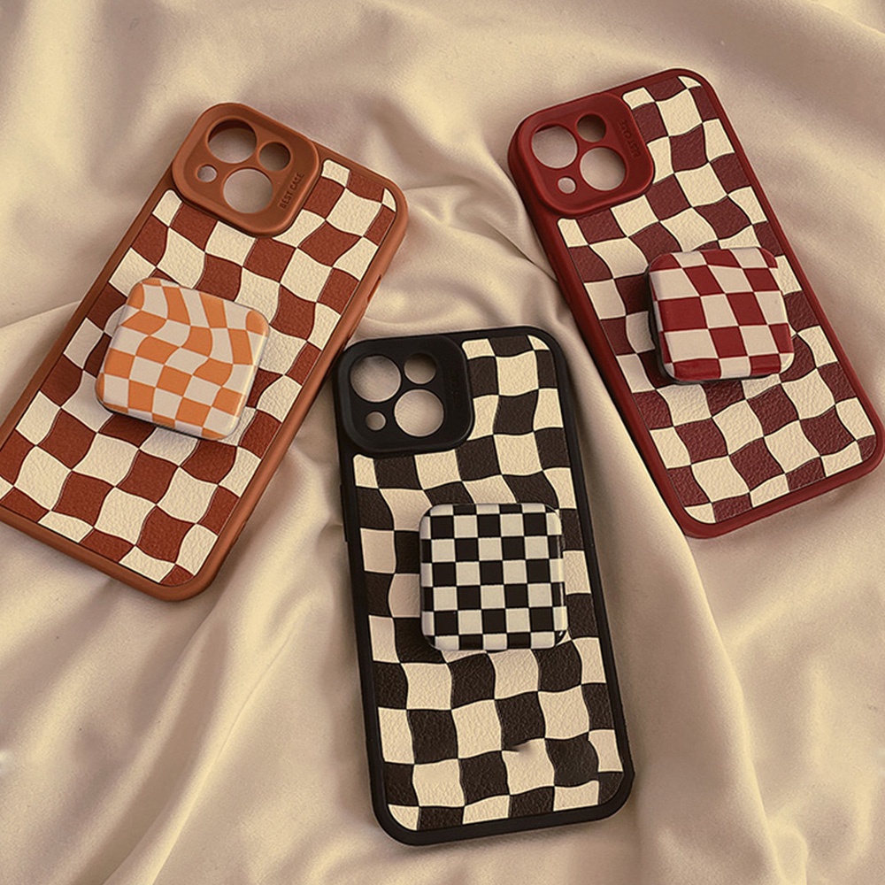 Giá Đỡ Điện Thoại Dạng Nhẫn Đeo Tay Bằng Silicon Họa Tiết Kẻ Sọc