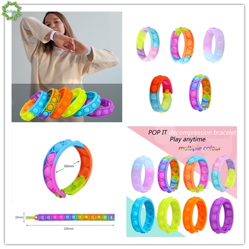 Vòng đeo tay đồ chơi nhấn bóng khí pop it silicone giải tỏa căng thẳng