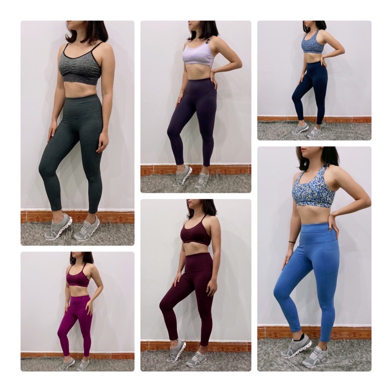 [Nhiều Mầu]Quần Tập Gym Yoga Legging Nữ Cạp Cao Co Giãn 4 Chiều Xuất Xịn Skechers