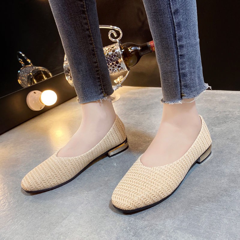 Giày đơn cao gót đế vuông, lười nữ slip on, mọi thời trang