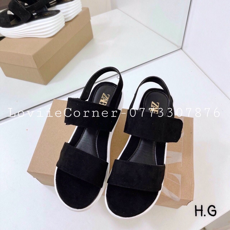 LOVIIECORNER - GIÀY SANDAL ĐẾ XUỒNG BÁNH MÌ NỮ CAO 5 PHÂN - GIÀY SANDAL NỮ ĐẾ XUỒNG 5CM QUAI NGANG 5P - ĐEN - S210507