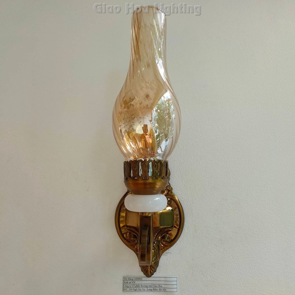 Đèn treo tường phòng thờ, trang trí gắn vách phong cách xưa cổ điển mô phỏng đèn dầu GH8672