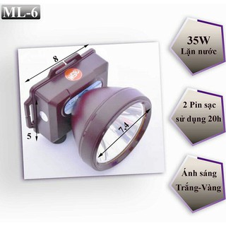 Đèn pin đội đầu A13 - ánh sáng Trắng- có đồng hồ đo bin, ML6 ánh sáng Vàng- Chống nước