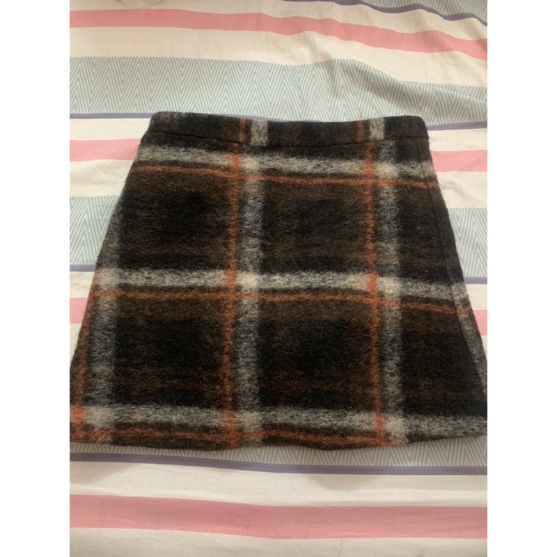 Chân váy dạ kẻ zara