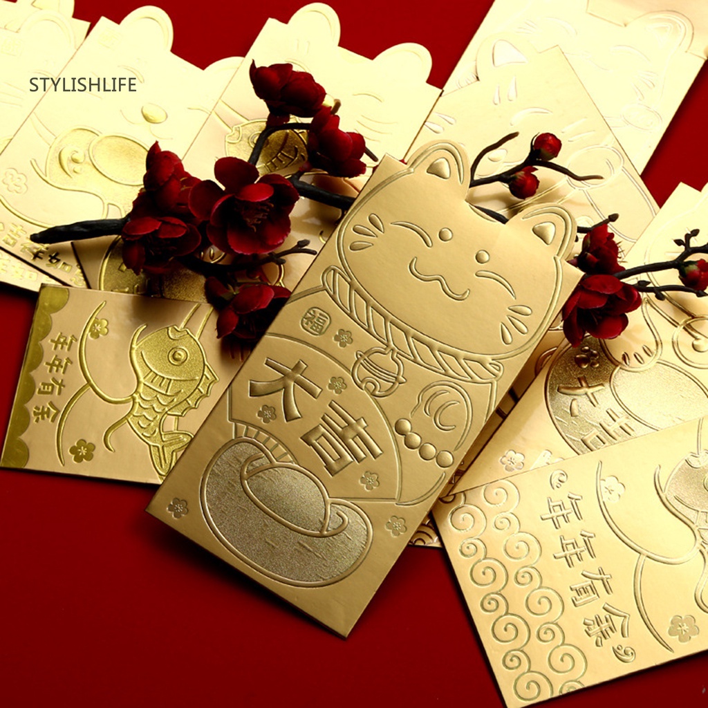 Sy| Bộ 18 Bao Lì Xì Đỏ May Mắn Cho Năm Mới / Sinh Nhật / Đám Cưới