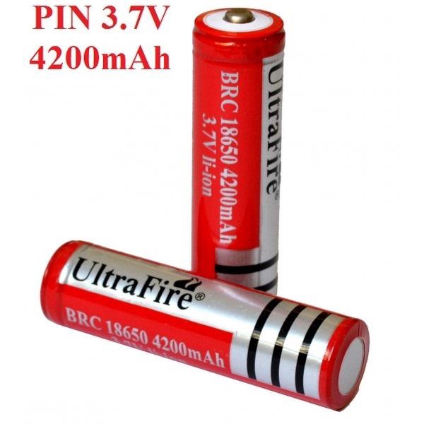 Bộ 2 sạc pin 3.7V 4200mAh Ultrafire 18650 Tự ngắt dùng cho đèn pin, quạt sạc,đèn laze, vv