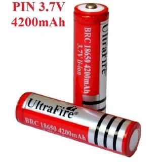 Bộ 2 sạc pin 3.7V 4200mAh Ultrafire 18650 Tự ngắt dùng cho đèn pin, quạt sạc,đèn laze, vv