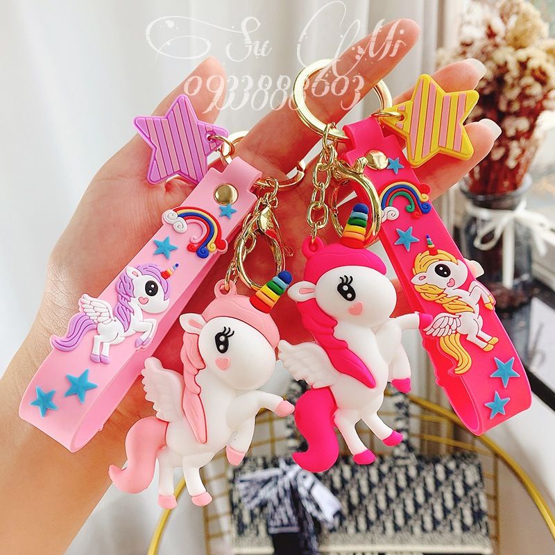 Móc khóa ngựa pony điệu - Móc khóa kỳ lân xinh xắn sắc màu hot trend treo balô túi xách