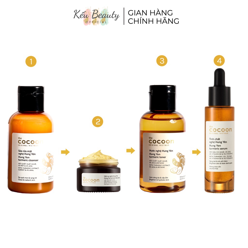 Mặt nạ nghệ Hưng Yên Cocoon Turmeric Face Mask sáng da cấp ẩm 100ml