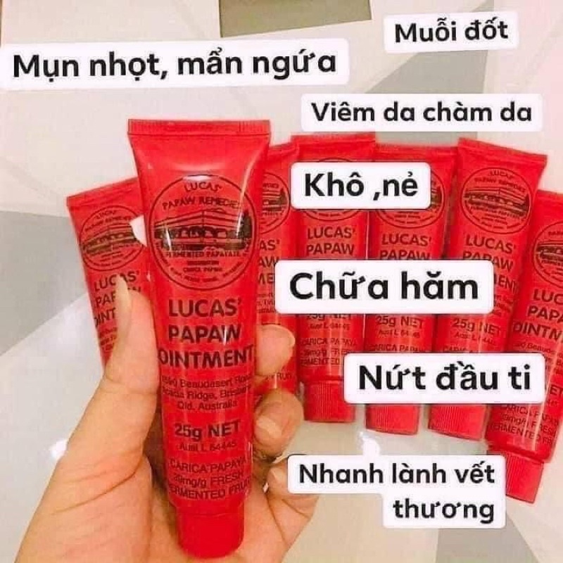 ( Chính Hãng Hỏa Tốc Sg ) Kem đa năng Lucas Papaw Ointment Úc giúp mờ sẹo, chàm, nẻ tuýp 25g - CO020