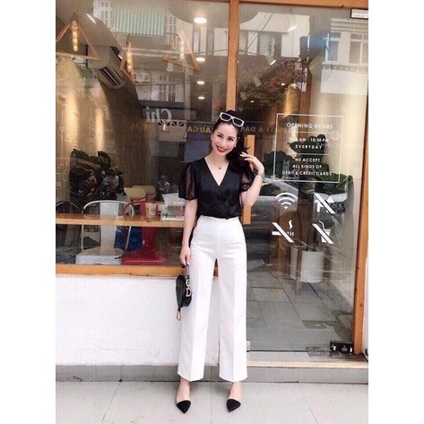 Quần ống rộng suông khoá sườn DUNO vải tuyết mưa siêu đẹp