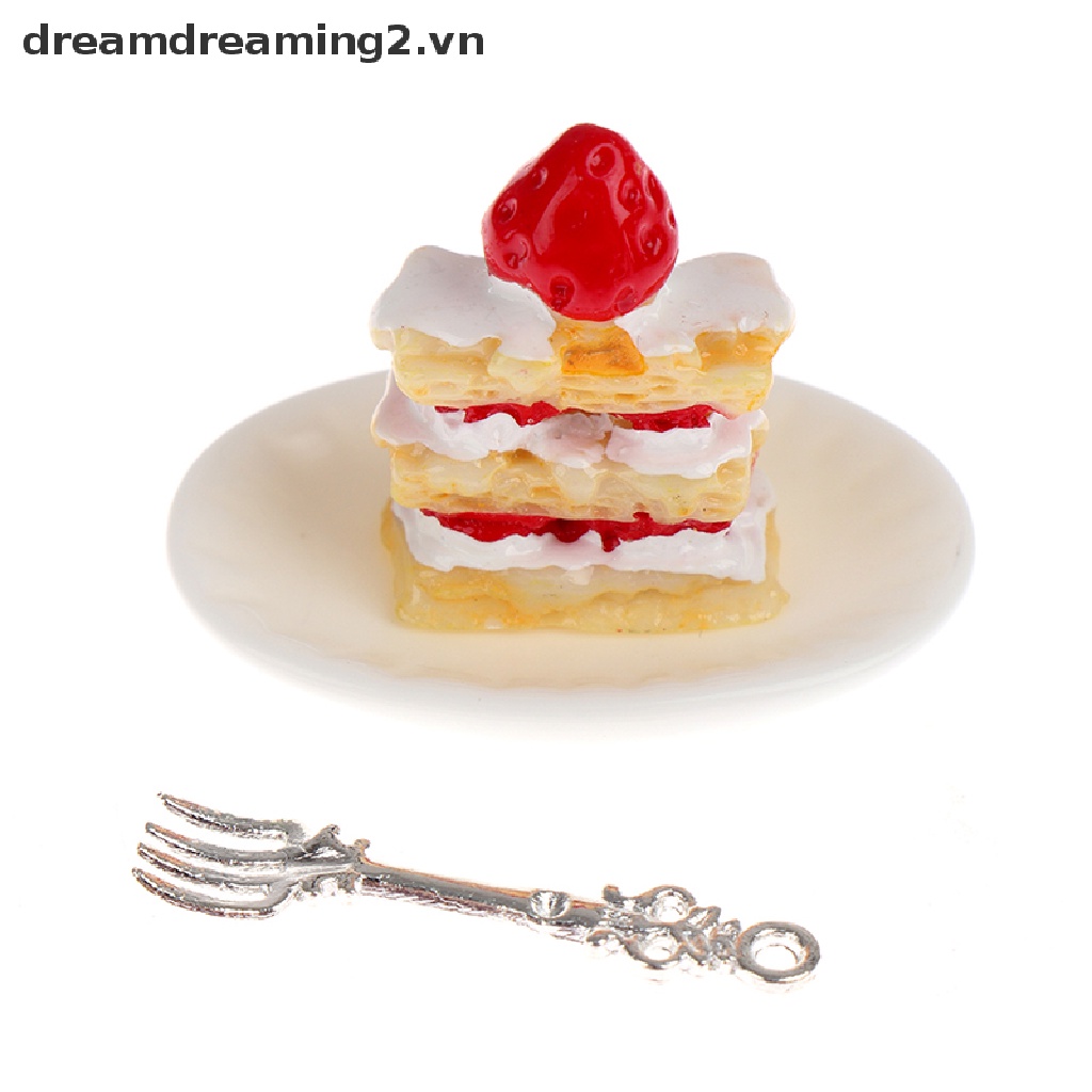 1 Bộ Nĩa Dâu Tây Trang Trí Nhà Búp Bê