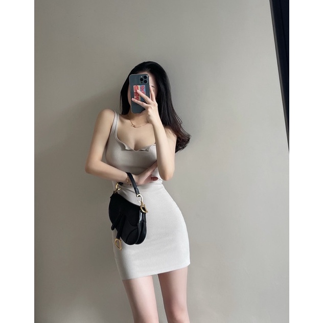 VÁY BODY BA LỖ CỔ V - ẢNH THẬT
