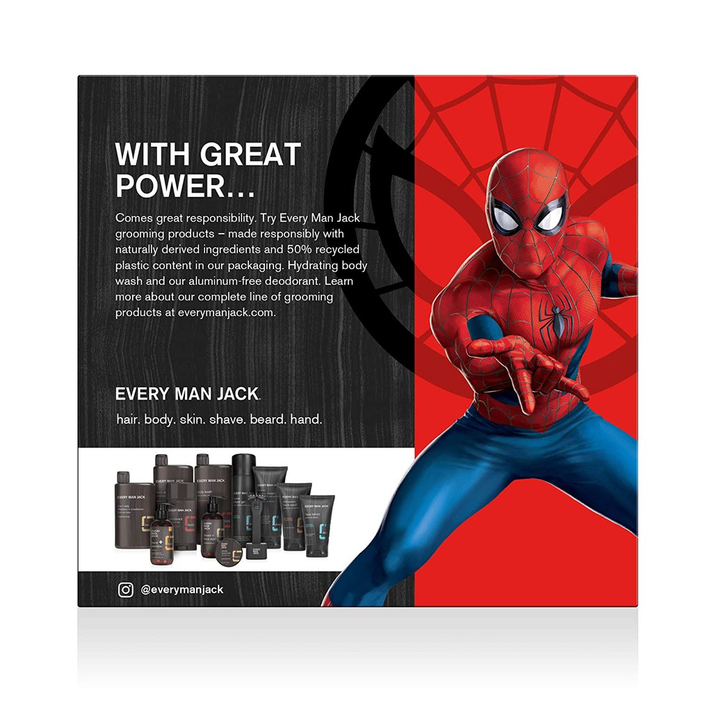 [MARVEL] Sữa Tắm Every Man Jack Fresh Air Marvel Spider-Man Limited Edition 500ML