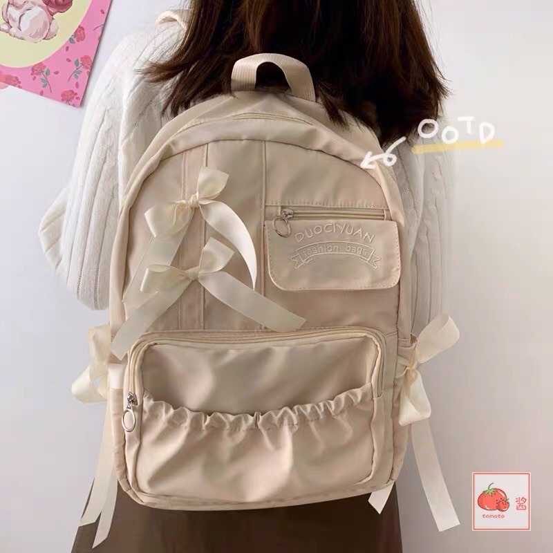 Balo cặp sách đi học thắt nơ xinh xắn dễ thương chất cực đẹp - order 2 tuần Trang Xuka