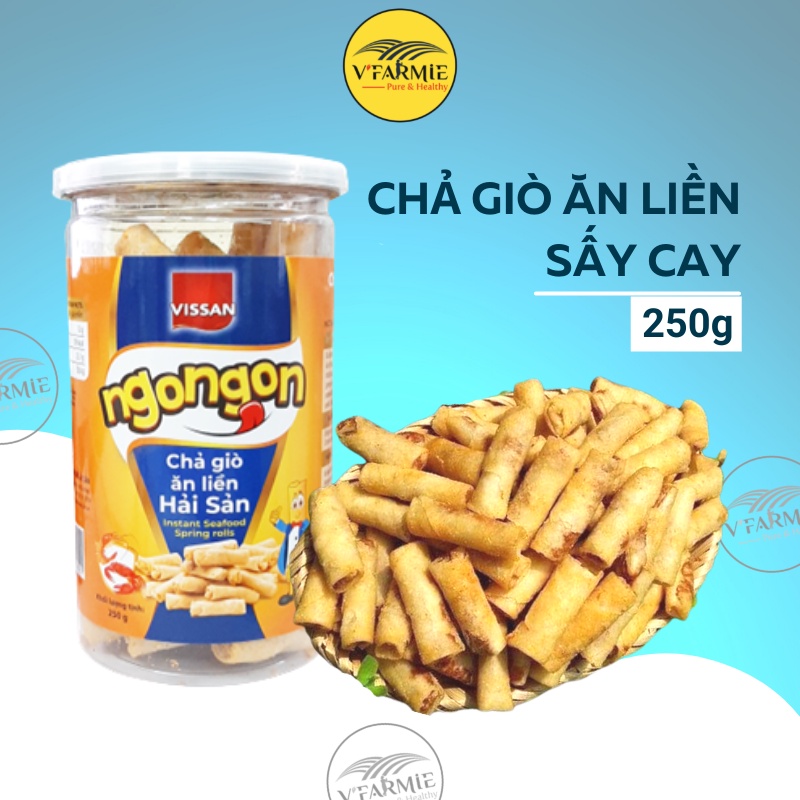 Chả giò hải sản sấy giòn vị cay Hộp 250g - Giòn thơm ngon