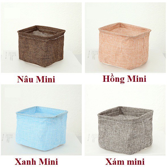 Giỏ đựng đồ CÁ NHÂN ĐƠN SẮC chất liệu vải gai nhỏ gọn, tiện dụng
