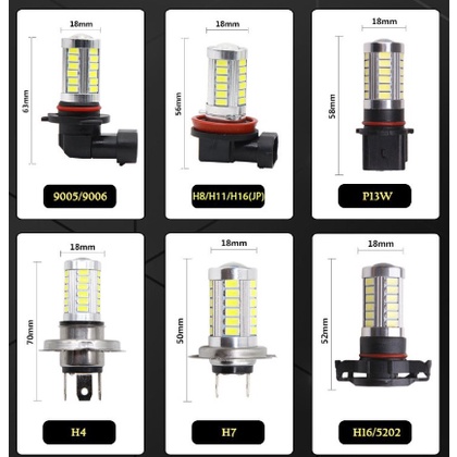 Đèn gầm sương mù Bóng Led chân 9005 Hb3 9006 Hb4 5630 33smd Cho Xe Hơi ô tô