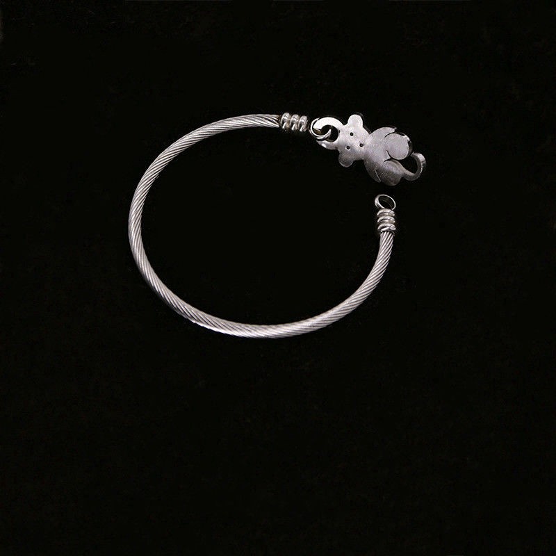 Vòng Tay Thép Titan Mặt Hình Gấu Dễ Thương Thời Trang Dành Cho Cặp Đôi 23104