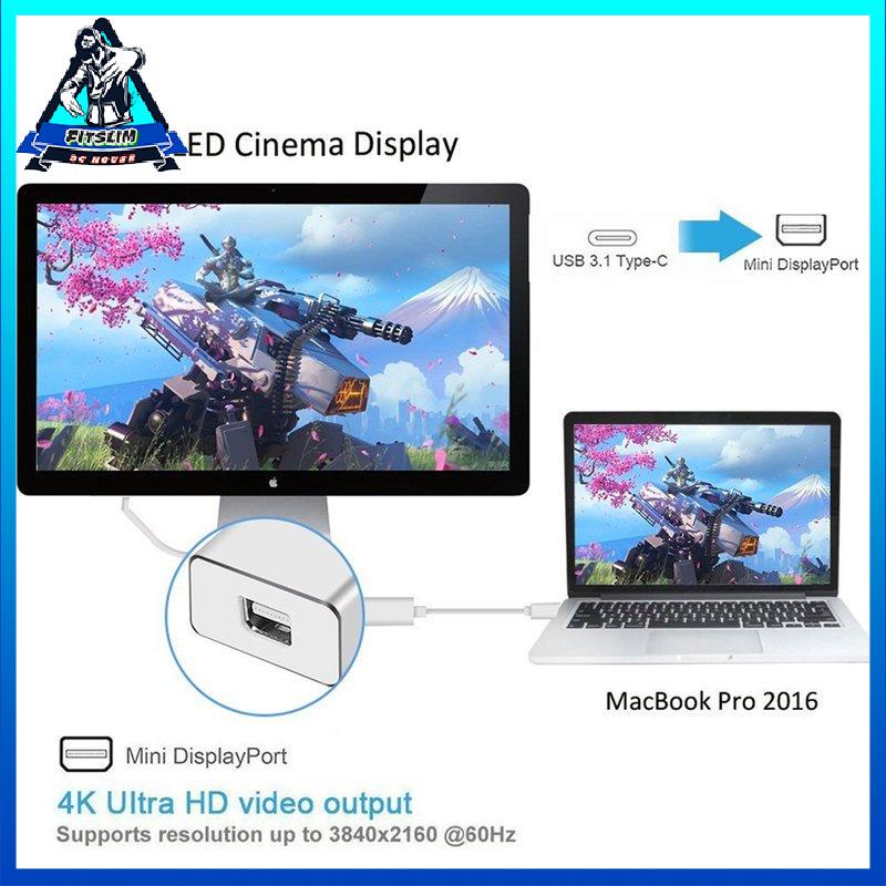 [Fitslim] Thunderbolt 3 USB-C To Mini DisplayPort Converter 4K@60HZ Type-C DP Adapter
