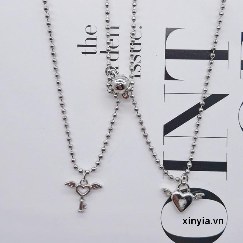 Vòng cổ Chuỗi Hạt Tròn Có Khóa Nam Châm Thiết Kế Đơn Giản Thời Trang Cho Cặp Đôi