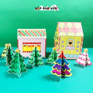 Set trò chơi tự làm NGÔI LÀNG GIÁNG SINH tăng khả năng sáng tạo cho bé Hộp Háo Hức